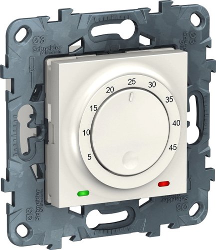 Терморегулятор механический с датчиком без рамки Schneider Electric Unica New 0С +50С белый фото Терморегулятор механический с датчиком без рамки Schneider Electric Unica New 0С +50С белый картинка